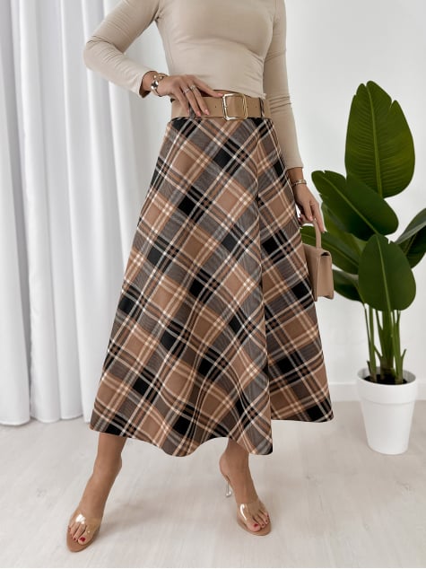 SPÓDNICA ETHNE CZARNO-BEŻOWA