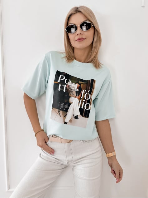 BLUZKA PORTFOLIO MIĘTOWA