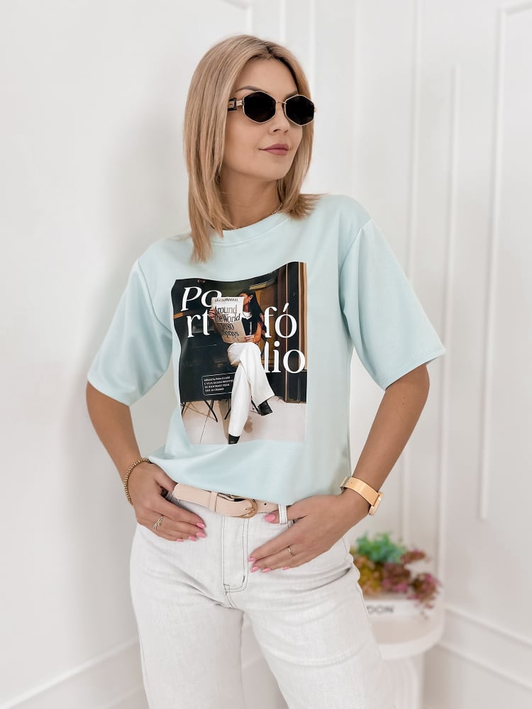 BLUZKA PORTFOLIO MIĘTOWA