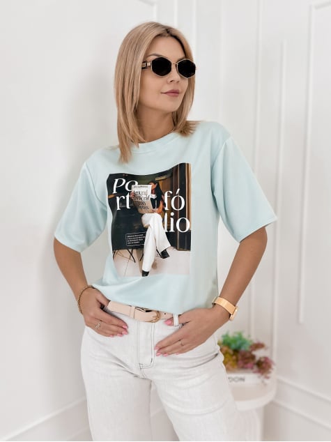 BLUZKA PORTFOLIO MIĘTOWA