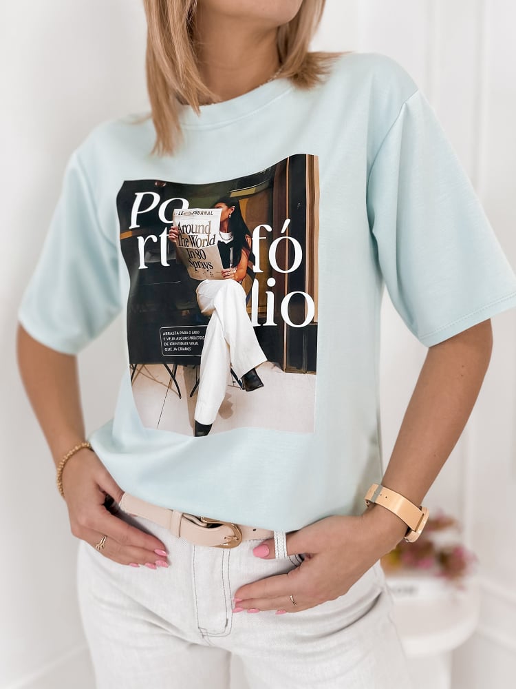 BLUZKA PORTFOLIO MIĘTOWA