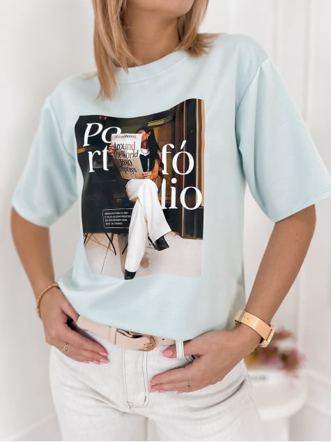 BLUZKA PORTFOLIO MIĘTOWA
