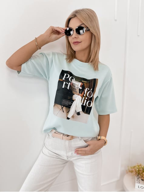 BLUZKA PORTFOLIO MIĘTOWA