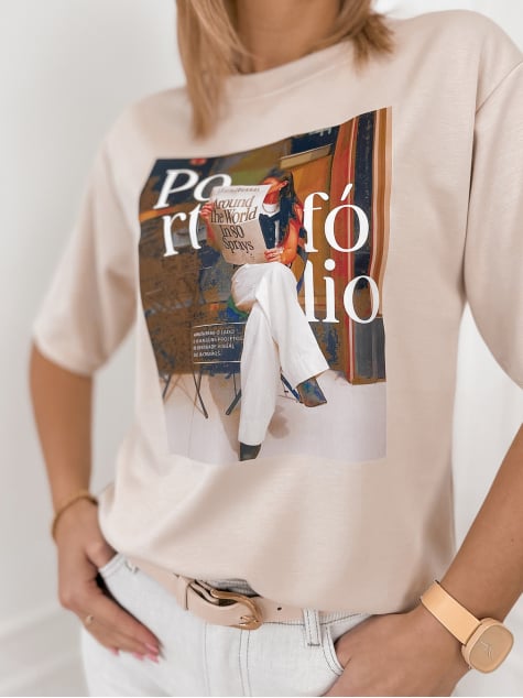 BLUZKA PORTFOLIO BEŻOWA