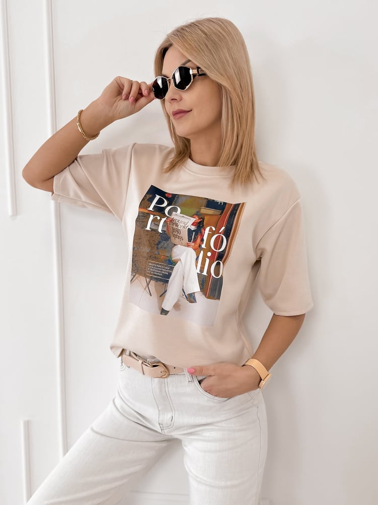 BLUZKA PORTFOLIO BEŻOWA