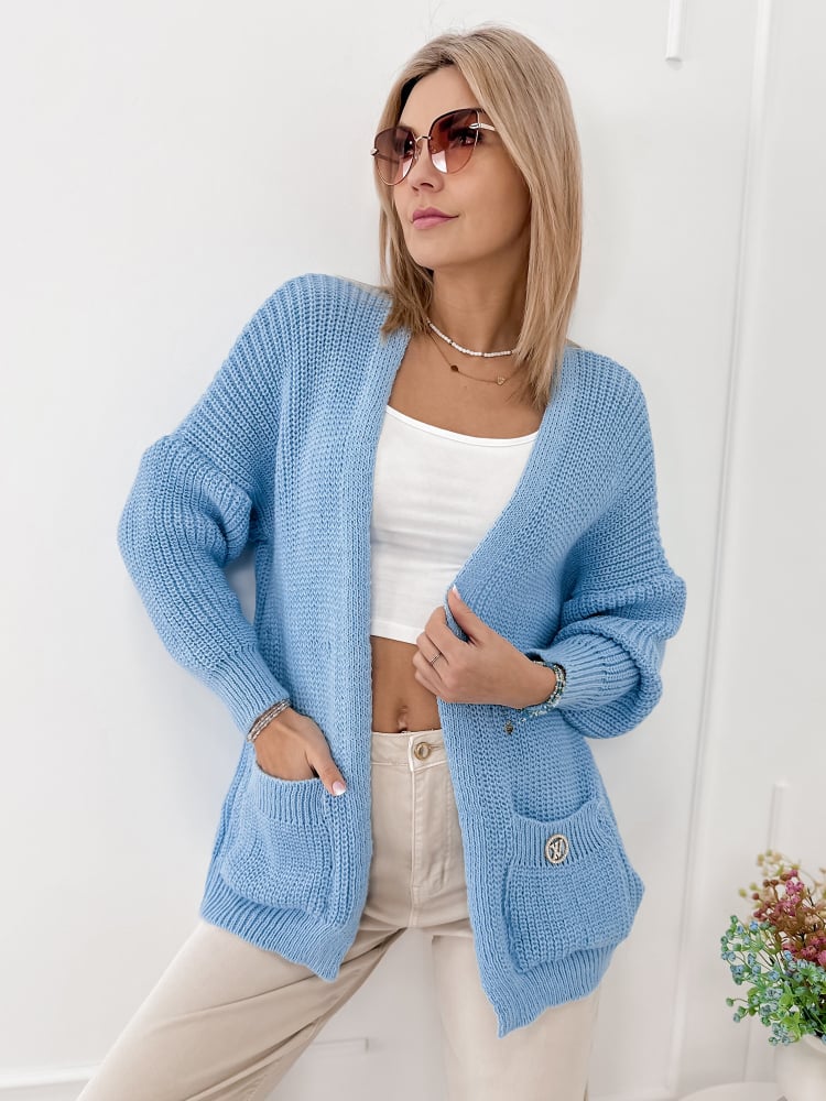KARDIGAN VILANCE BŁĘKITNY