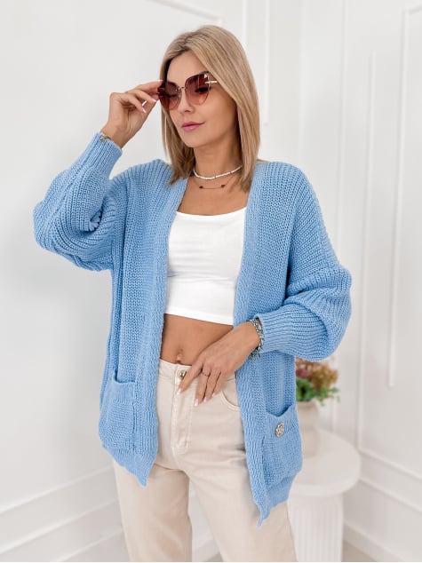 KARDIGAN VILANCE BŁĘKITNY