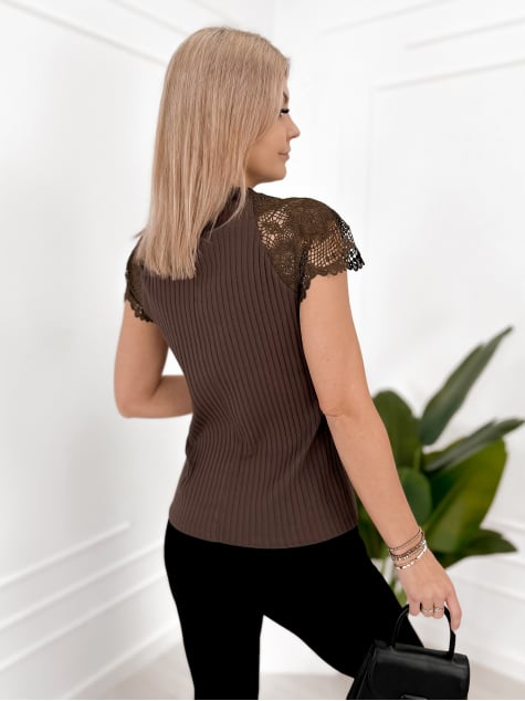BLUZKA GENEVE CIEMNOBRĄZOWA