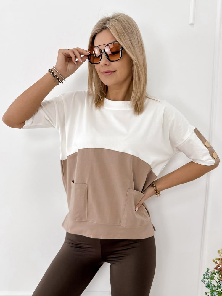 BLUZKA ROSALINDE ECRU-BEŻOWA