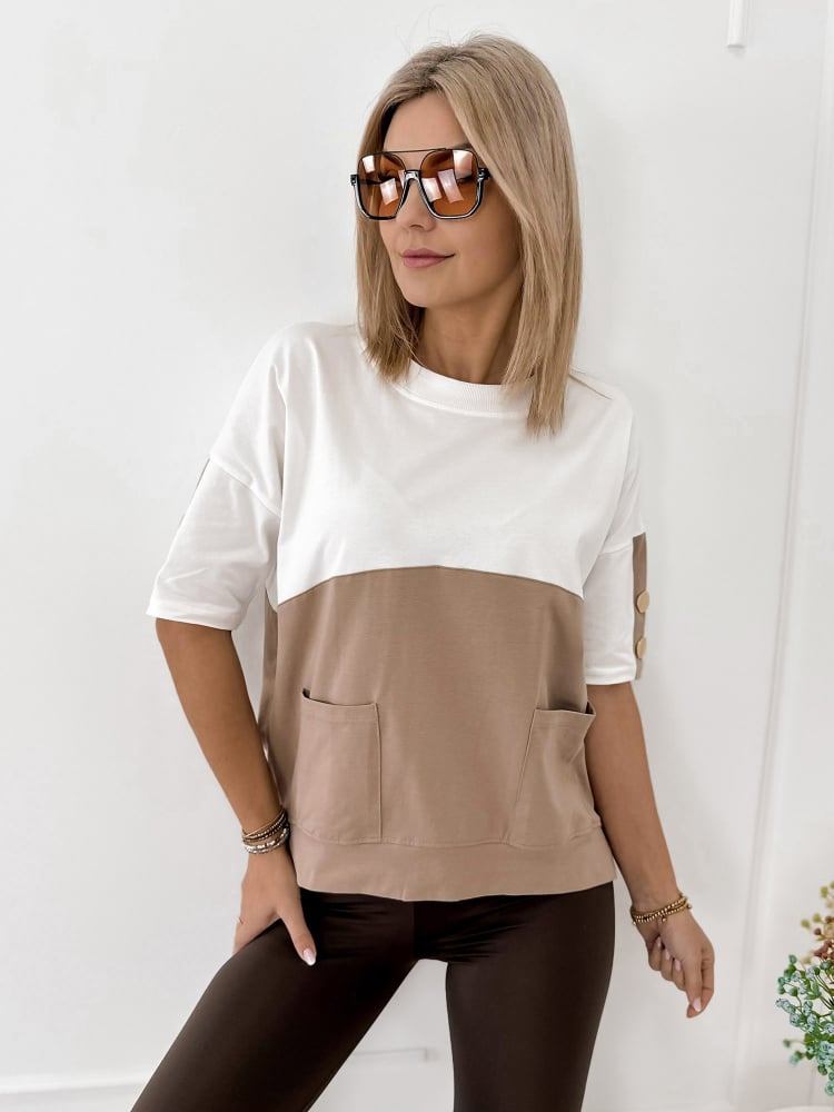 BLUZKA ROSALINDE ECRU-BEŻOWA