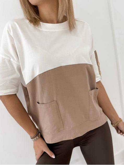 BLUZKA ROSALINDE ECRU-BEŻOWA