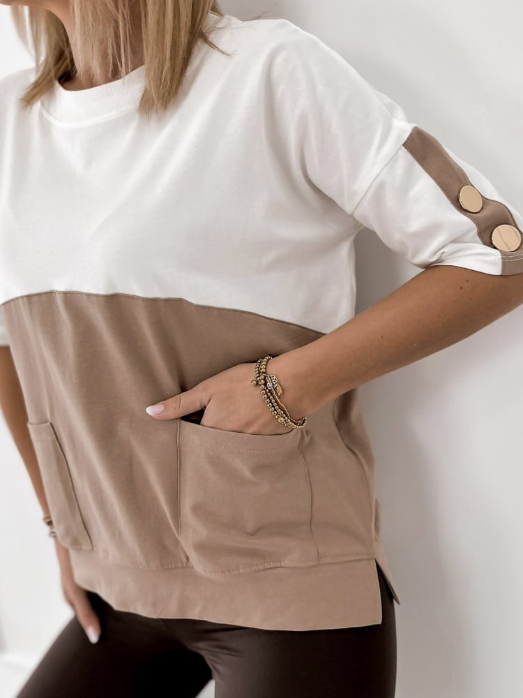 BLUZKA ROSALINDE ECRU-BEŻOWA