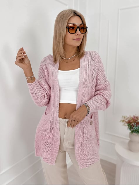 KARDIGAN CLEMENCE PUDROWY RÓŻ