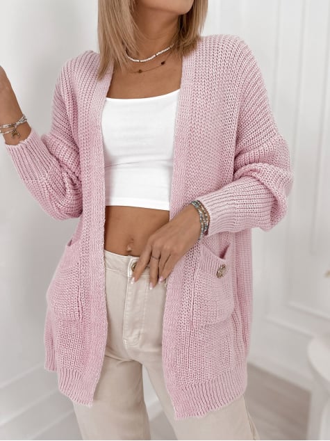 KARDIGAN CLEMENCE PUDROWY RÓŻ