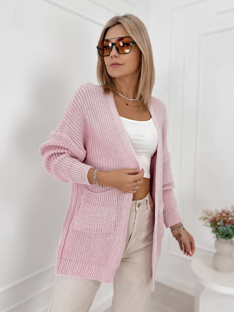 KARDIGAN CLEMENCE PUDROWY RÓŻ
