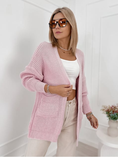 KARDIGAN CLEMENCE PUDROWY RÓŻ