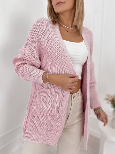 KARDIGAN CLEMENCE PUDROWY RÓŻ