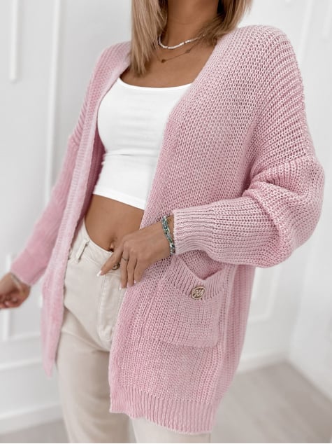 KARDIGAN CLEMENCE PUDROWY RÓŻ