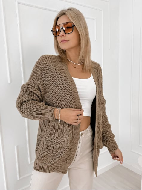 KARDIGAN CLEMENCE JASNOBRĄZOWY