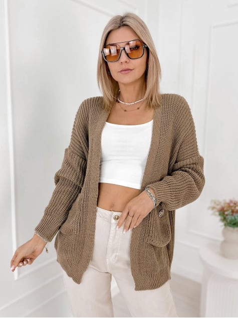 KARDIGAN CLEMENCE JASNOBRĄZOWY