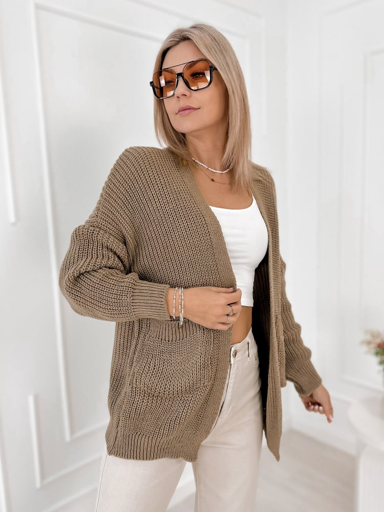 KARDIGAN CLEMENCE JASNOBRĄZOWY