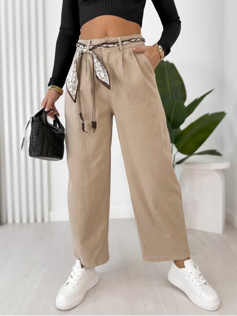 SPODNIE DELANEY CIEMNOBEŻOWE