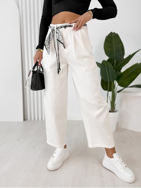 SPODNIE DELANEY ECRU