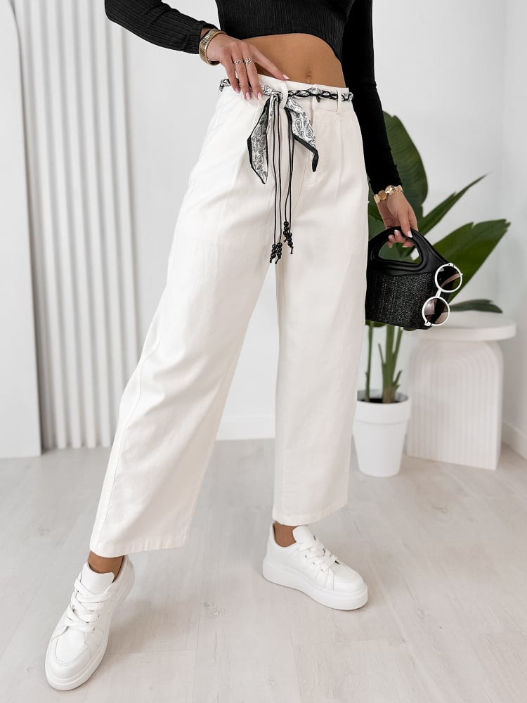 SPODNIE DELANEY ECRU