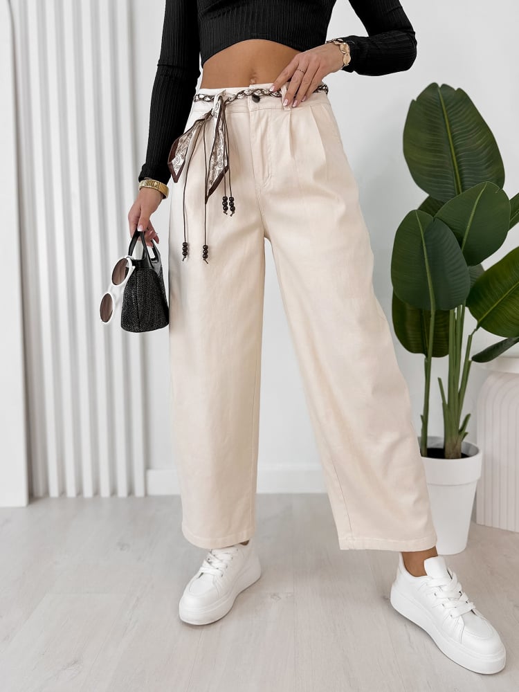 SPODNIE DELANEY BEŻOWE