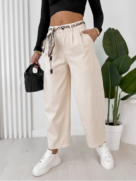 SPODNIE DELANEY BEŻOWE