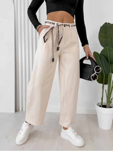 SPODNIE DELANEY BEŻOWE