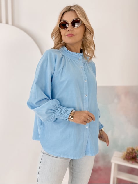 KOSZULA SZTRUKSOWA CANNE BŁĘKITNA