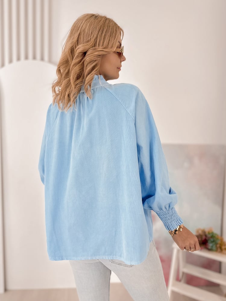 KOSZULA SZTRUKSOWA CANNE BŁĘKITNA