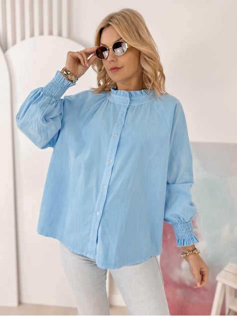 KOSZULA SZTRUKSOWA CANNE BŁĘKITNA