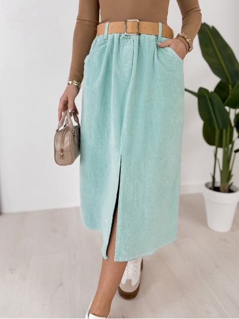 SPÓDNICA SZTRUKSOWA TIBES MIĘTOWA