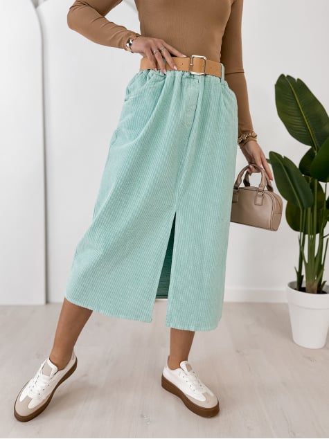 SPÓDNICA SZTRUKSOWA TIBES MIĘTOWA