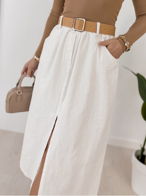 SPÓDNICA SZTRUKSOWA TIBES BIAŁA