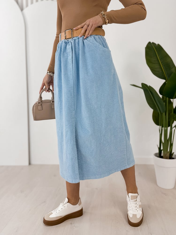 SPÓDNICA SZTRUKSOWA TIBES BŁĘKITNA