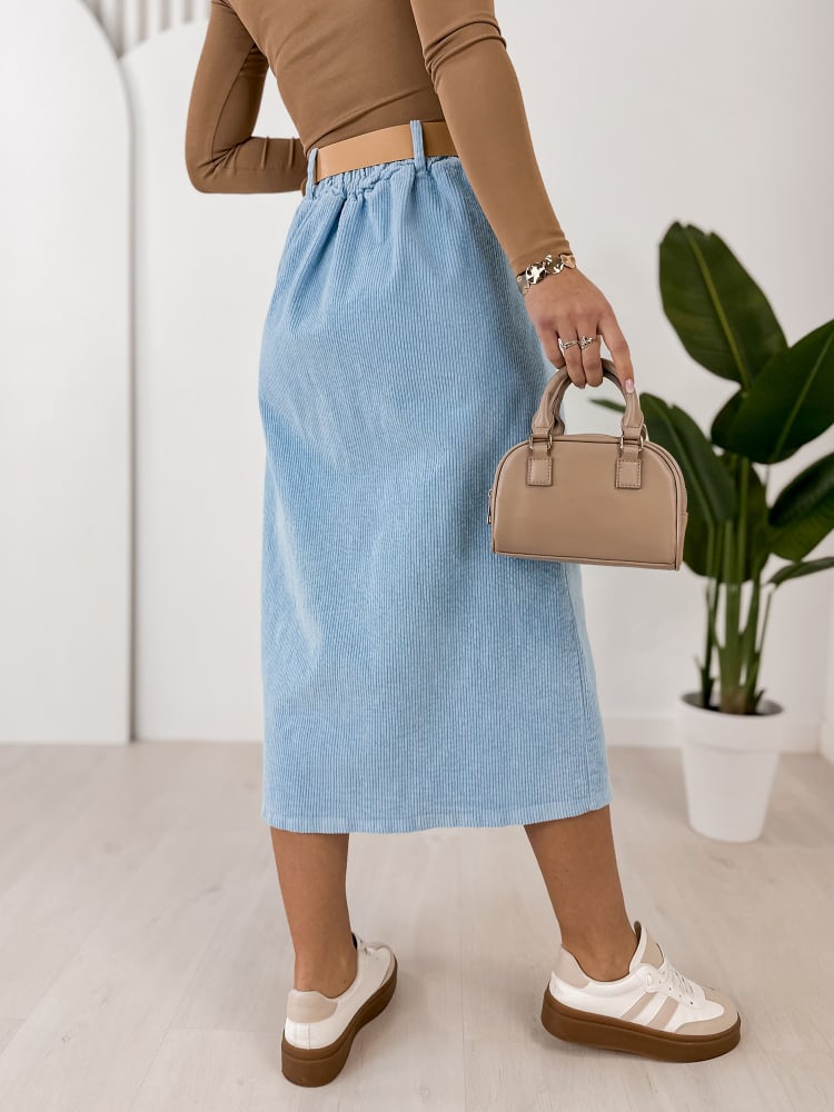 SPÓDNICA SZTRUKSOWA TIBES BŁĘKITNA