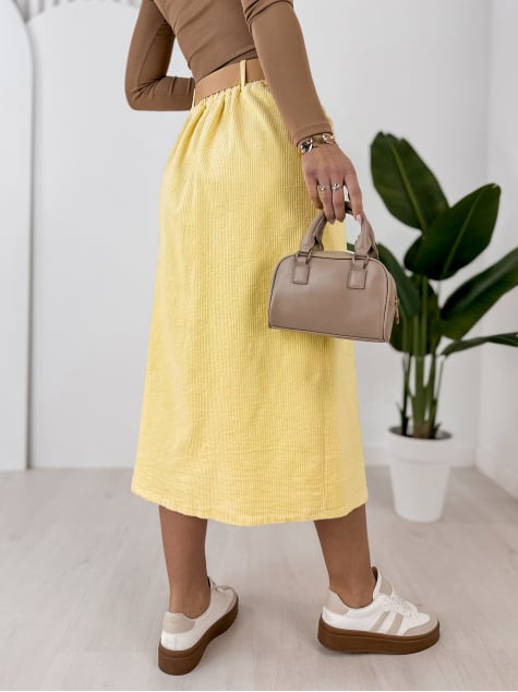 SPÓDNICA SZTRUKSOWA TIBES ŻÓŁTA