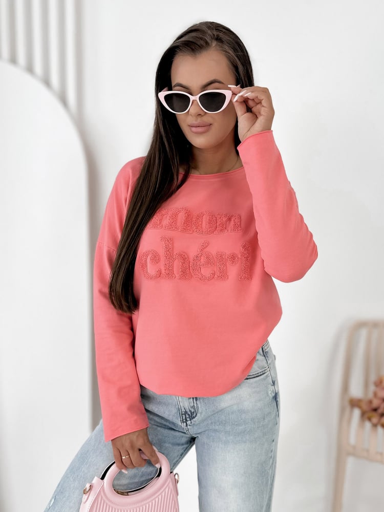 BLUZKA MONCHERI KORALOWA