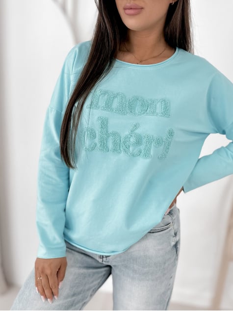 BLUZKA MONCHERI BŁĘKITNA