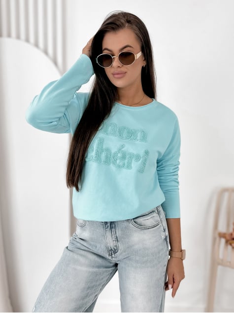 BLUZKA MONCHERI BŁĘKITNA