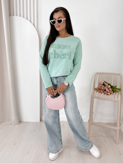 BLUZKA MONCHERI MIĘTOWA