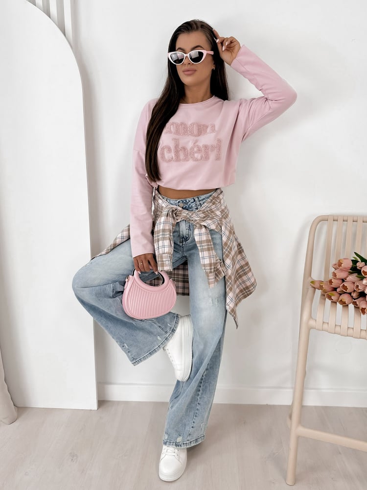 BLUZKA MONCHERI PUDROWY RÓŻ