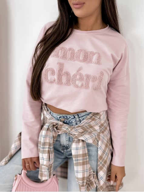 BLUZKA MONCHERI PUDROWY RÓŻ