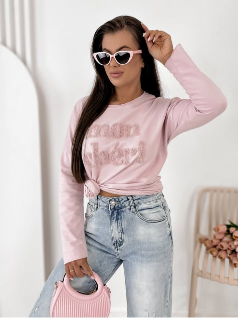 BLUZKA MONCHERI PUDROWY RÓŻ