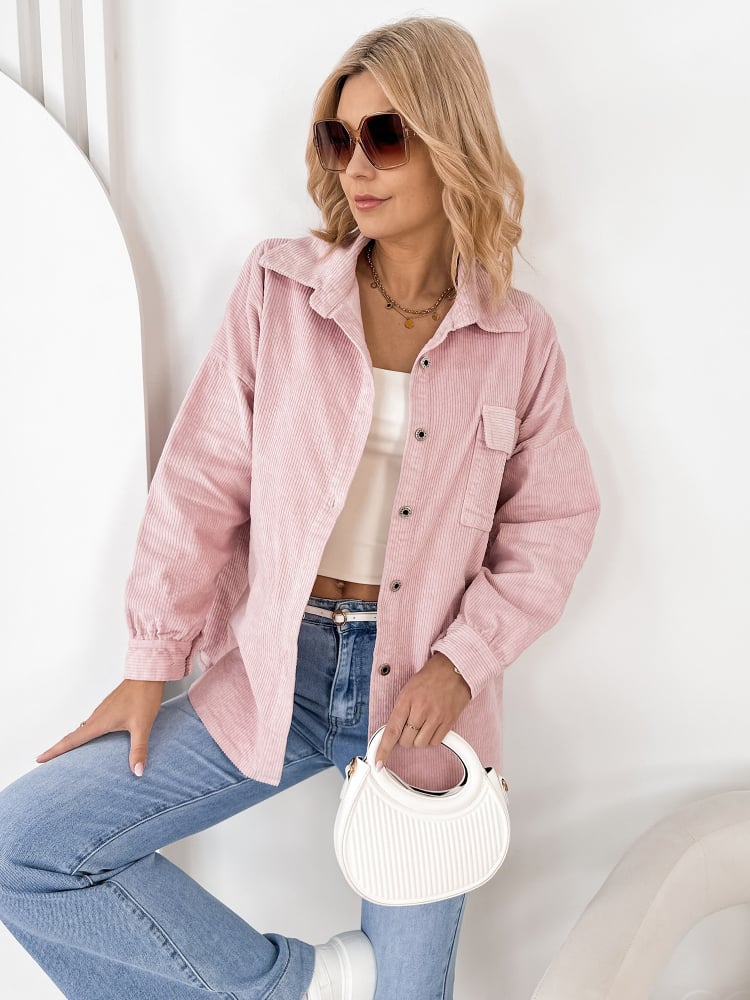 KOSZULA SZTRUKSOWA BOHEME PUDROWY RÓŻ