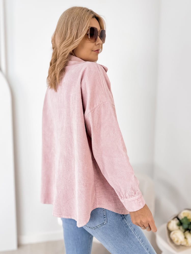 KOSZULA SZTRUKSOWA BOHEME PUDROWY RÓŻ