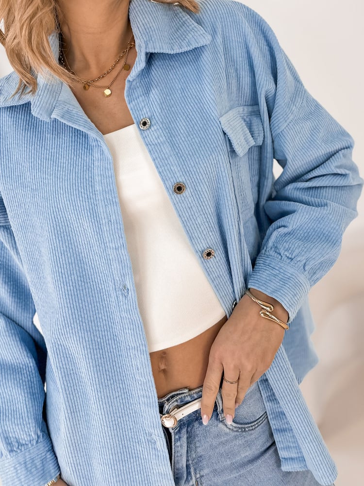 KOSZULA SZTRUKSOWA BOHEME NIEBIESKA